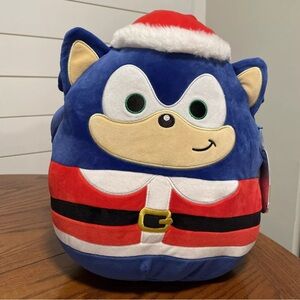 SONIC The Hedgehog 12” Squishmallows Plush SANTA Hat Suit 2024 Sega Jazwares